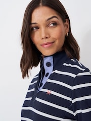 Crew Clothing Company Blue Half Button 100% Cotton Sweatshirt - Image 4 of 6