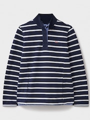 Crew Clothing Company Blue Half Button 100% Cotton Sweatshirt - Image 5 of 6