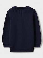 Crew Clothing Company Blue Logo Embroidered Crest 100% Cotton Jumper - Image 2 of 3