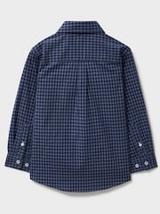 Crew Clothing Company Blue Long Sleeve Gingham 100% Cotton Shirt - Image 2 of 3