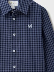 Crew Clothing Company Blue Long Sleeve Gingham 100% Cotton Shirt - Image 3 of 3