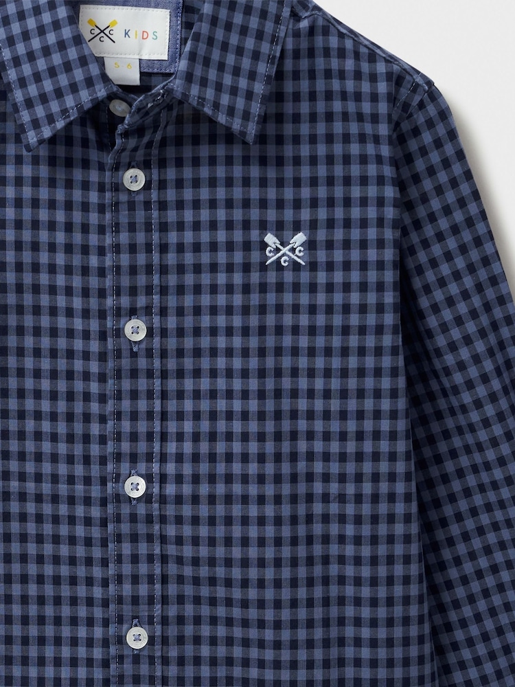 Crew Clothing Company Blue Long Sleeve Gingham 100% Cotton Shirt - Image 3 of 3 Crew Clothing Company Blue Long Sleeve Gingham 100% Cotton Shirt - Image 3 of 3