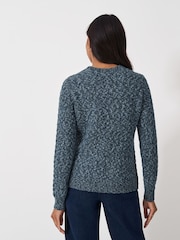Azul - Suéter de punto trenzado con hilo retorcido en azul de Crew Clothing Company - Imagen 2 de 6