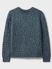 Azul - Suéter de punto trenzado con hilo retorcido en azul de Crew Clothing Company - Imagen 5 de 6