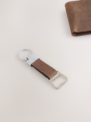 Brown Leather Wallet and Keyring Set - Image 4 of 4