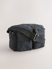Black Wax Cotton Crossbody Bag - Image 2 of 6