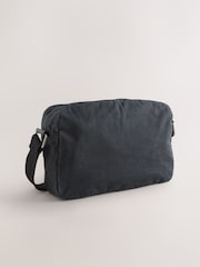 Black Wax Cotton Crossbody Bag - Image 3 of 6