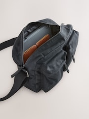 Black Wax Cotton Crossbody Bag - Image 4 of 6