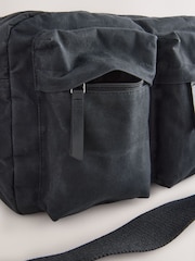 Black Wax Cotton Crossbody Bag - Image 6 of 6