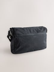 Black Wax Cotton Messenger Bag - Image 3 of 6