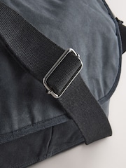 Black Wax Cotton Messenger Bag - Image 6 of 6