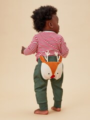 MORI Green Reindeer Cotton and Bamboo Christmas Joggers - Image 2 of 6