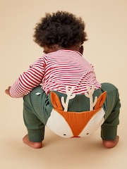 MORI Green Reindeer Cotton and Bamboo Christmas Joggers - Image 3 of 6