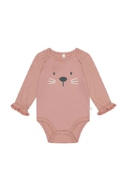 MORI Pink Little Kitty Cotton & Bamboo Bodysuit, Hat & Leggings Baby Outfit Set - Image 4 of 6