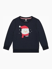 MORI Blue Snowman Cotton And Bamboo Christmas Jumper - Image 1 of 1