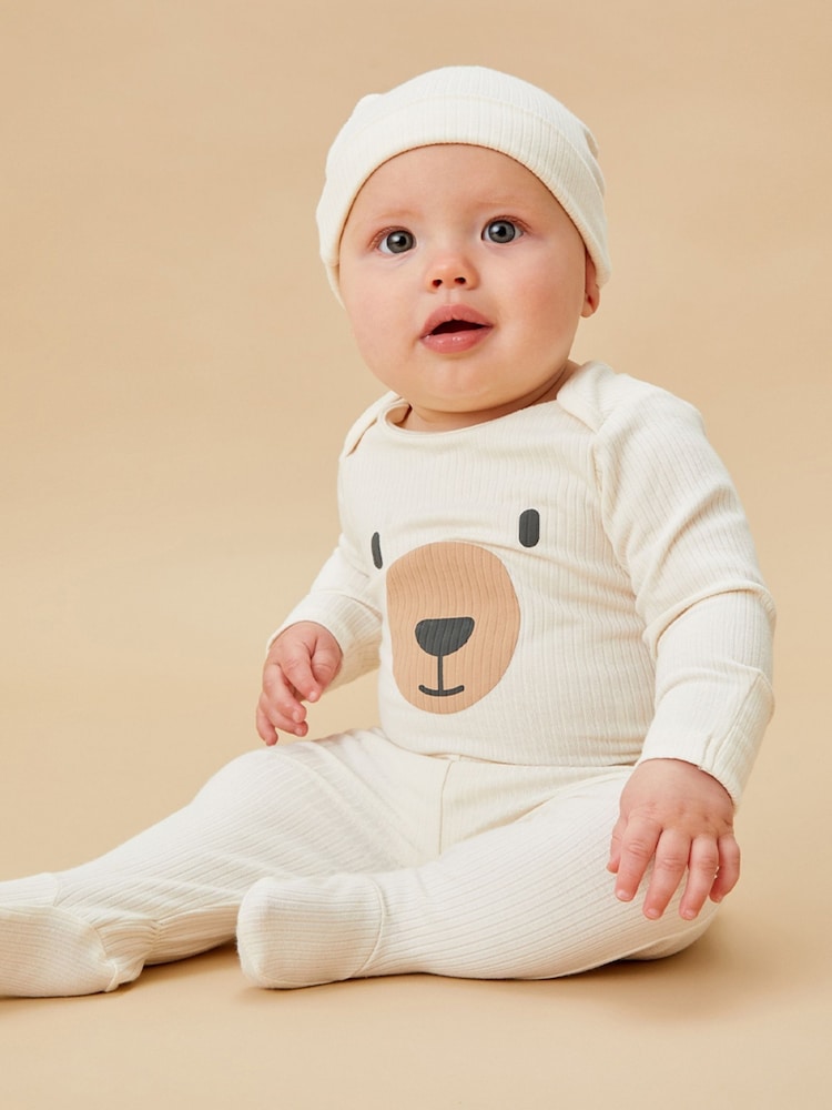 Crema - MORI Cotton And Bamboo Christmas Baby Outfit Set - Imagen 1 de 7