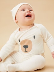Crema - MORI Cotton And Bamboo Christmas Baby Outfit Set - Imagen 2 de 7