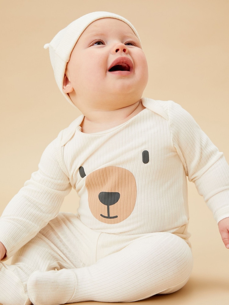 Crema - MORI Cotton And Bamboo Christmas Baby Outfit Set - Imagen 2 de 7