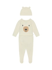 Crema - MORI Cotton And Bamboo Christmas Baby Outfit Set - Imagen 3 de 7