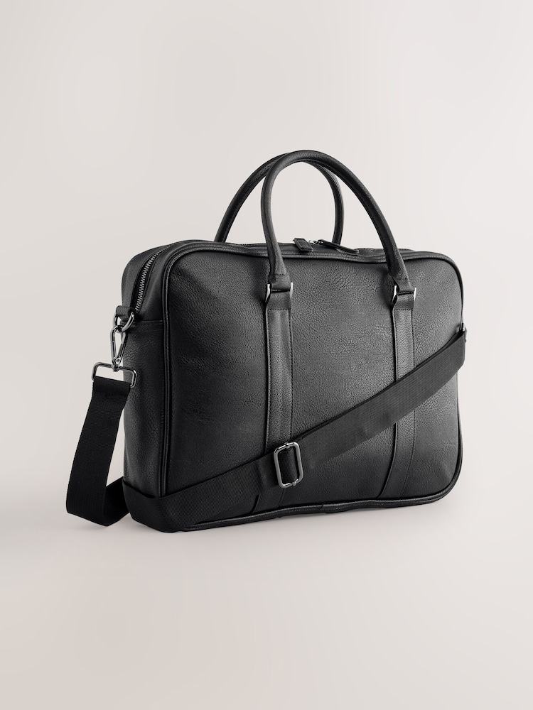 Black Faux Leather Briefcase - Image 1 of 7