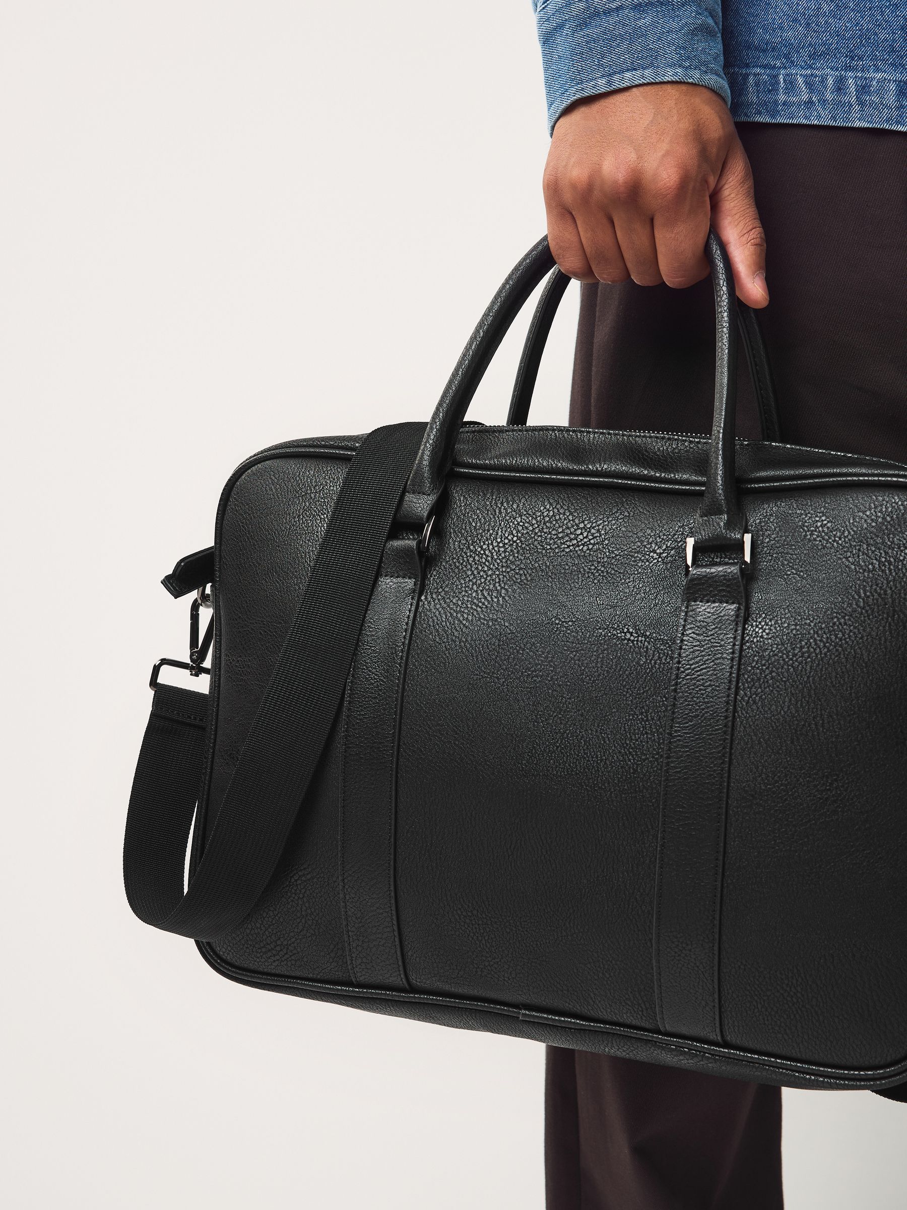 Buy Black Faux Leather Briefcase from Next USA