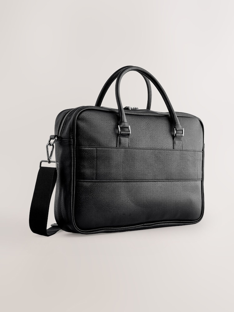 Black Faux Leather Briefcase - Image 3 of 7