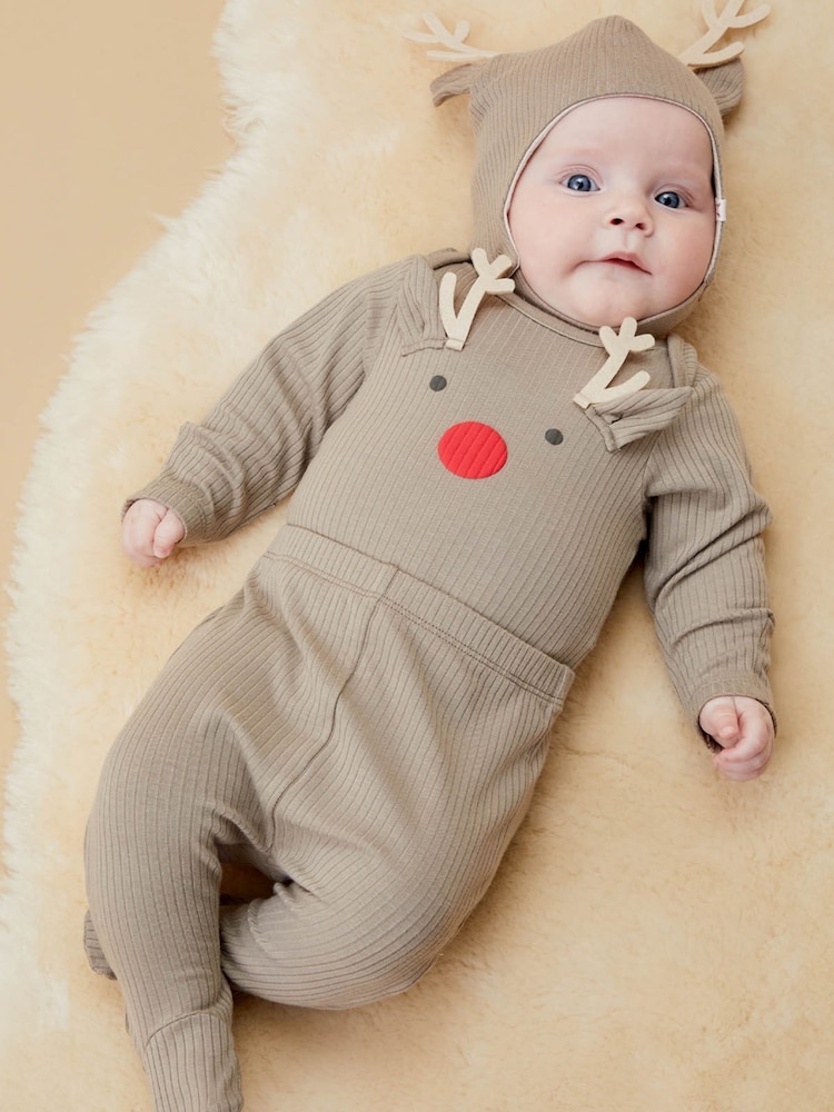 MORI Cotton And Bamboo Christmas Baby Outfit Set - Image 1 of 5