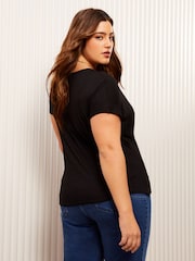 Friends Like These Black Curves Jersey Wrap Top - Image 4 of 4