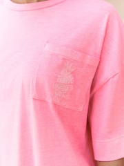 Bath & Body Works Hot Pink Tropic Like Its Hot Night 100% Cottton T-Shirt - Image 3 of 6