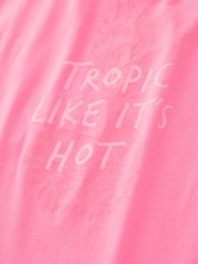 Bath & Body Works Hot Pink Tropic Like Its Hot Night 100% Cottton T-Shirt - Image 8 of 9