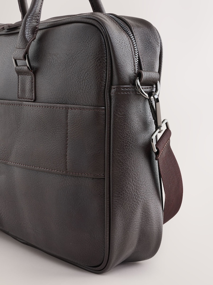Brown Faux Leather Briefcase - Image 3 of 7