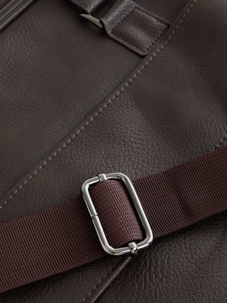 Brown Faux Leather Briefcase - Image 5 of 7