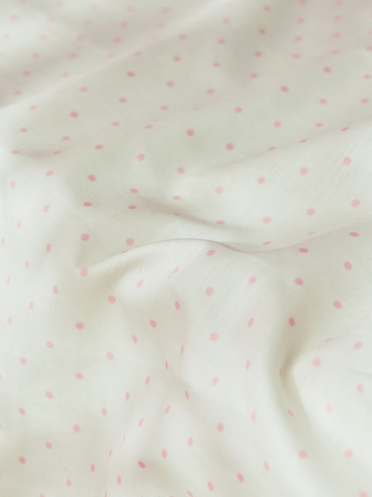Jojo Maman Bébé Pink Fitted Polka Dot 180 Thread Count Fitted Sheet - Image 2 of 2