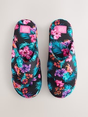 Bath & Body Works Black/Pink Hibiscus Thong Slippers - Image 3 of 5