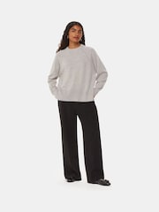 Whistles Grey Petite Ultimate Cashmere Crew Neck Jumper - Image 3 of 5