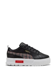 Puma Black Girls Mayze Winter Tartan Sneakers - Image 1 of 6