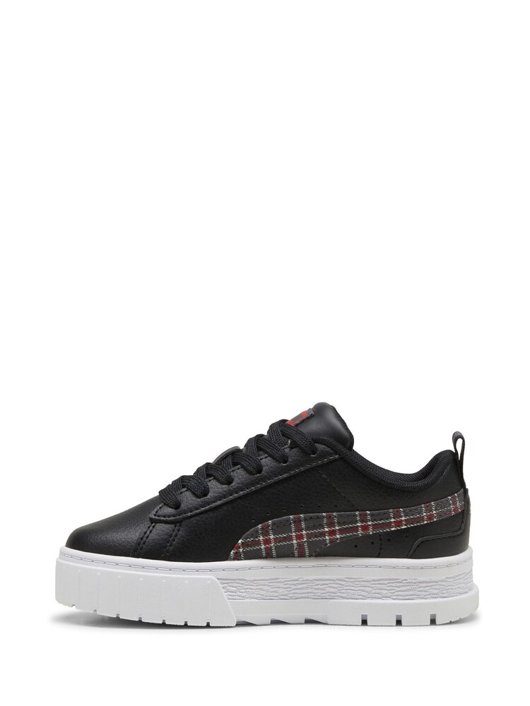 Puma Black Girls Mayze Winter Tartan Sneakers - Image 2 of 6
