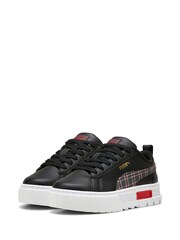 Puma Black Girls Mayze Winter Tartan Sneakers - Image 3 of 6