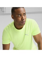Puma Yellow Mens Run Cloudspun Short Sleeve Running T-Shirt - Image 5 of 7
