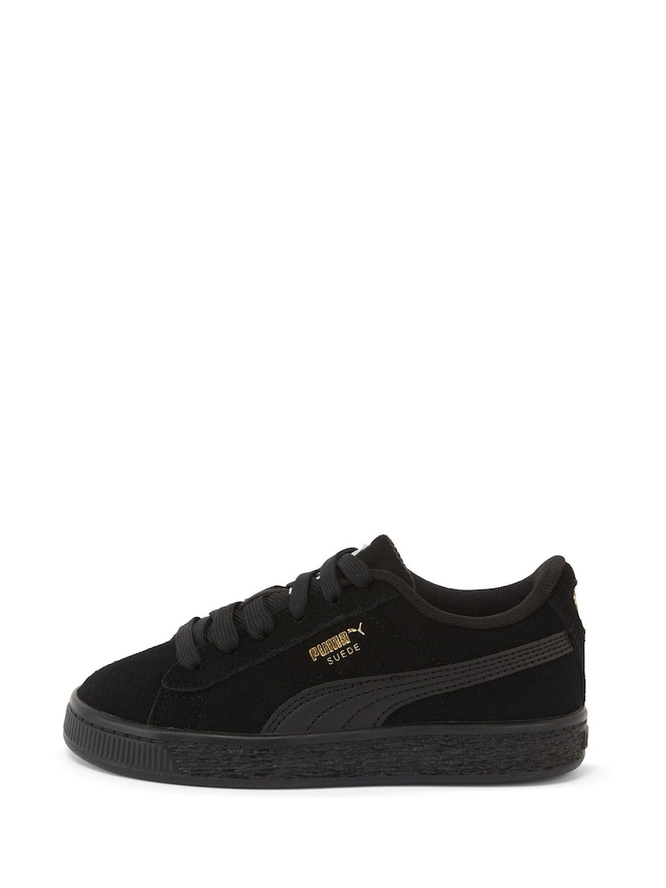 Puma Black Chrome Youth Boys Suede Classic Sneakers Trainers - Image 2 of 6