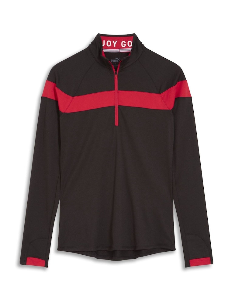 Puma Black Womens Golf Lightweight Quarter-Zip Top - Image 1 of 2
