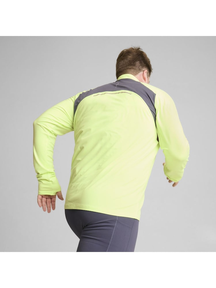 Puma Yellow Mens Run Cloudspun Quarter Zip Top - Image 2 of 7