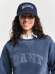 GANT Blue Crew Neck 100% Cotton Jumper - Image 3 of 5