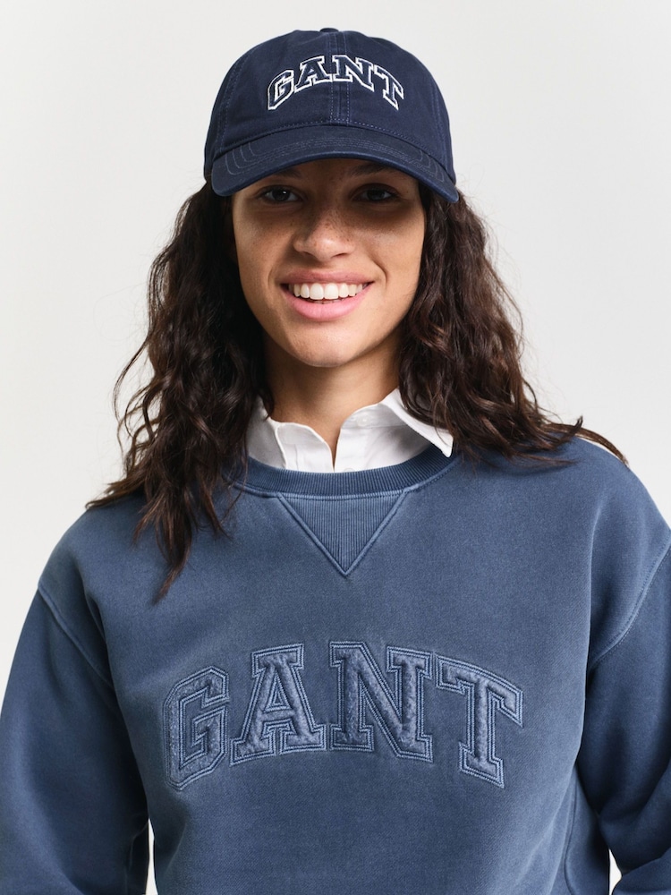 GANT Blue Crew Neck 100% Cotton Jumper - Image 3 of 5