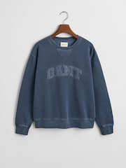 GANT Blue Crew Neck 100% Cotton Jumper - Image 5 of 5