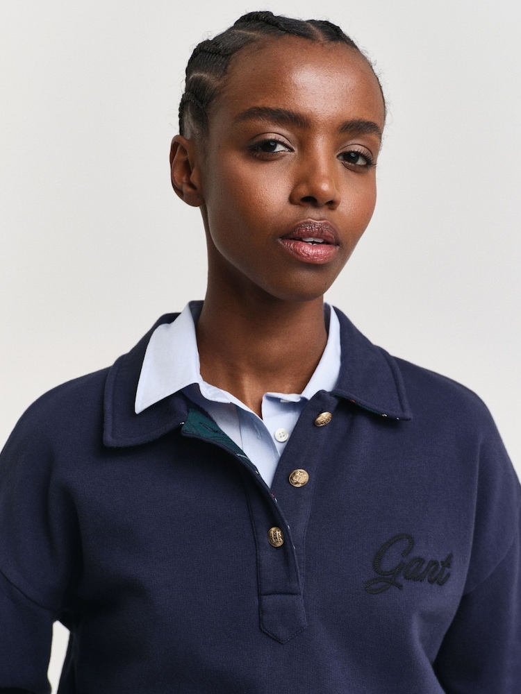GANT Blue Script Rugby Shirt - Image 1 of 5