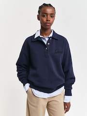 GANT Blue Script Rugby Shirt - Image 2 of 5