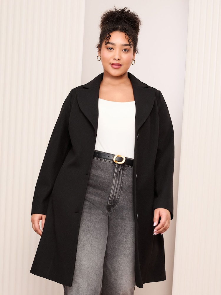 Friends Like These Black Curve Tailored Smart Coat - Image 3 of 4
