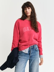 GANT Red Crew Neck 100% Cotton Jumper - Image 1 of 5