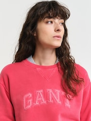 GANT Red Crew Neck 100% Cotton Jumper - Image 3 of 5